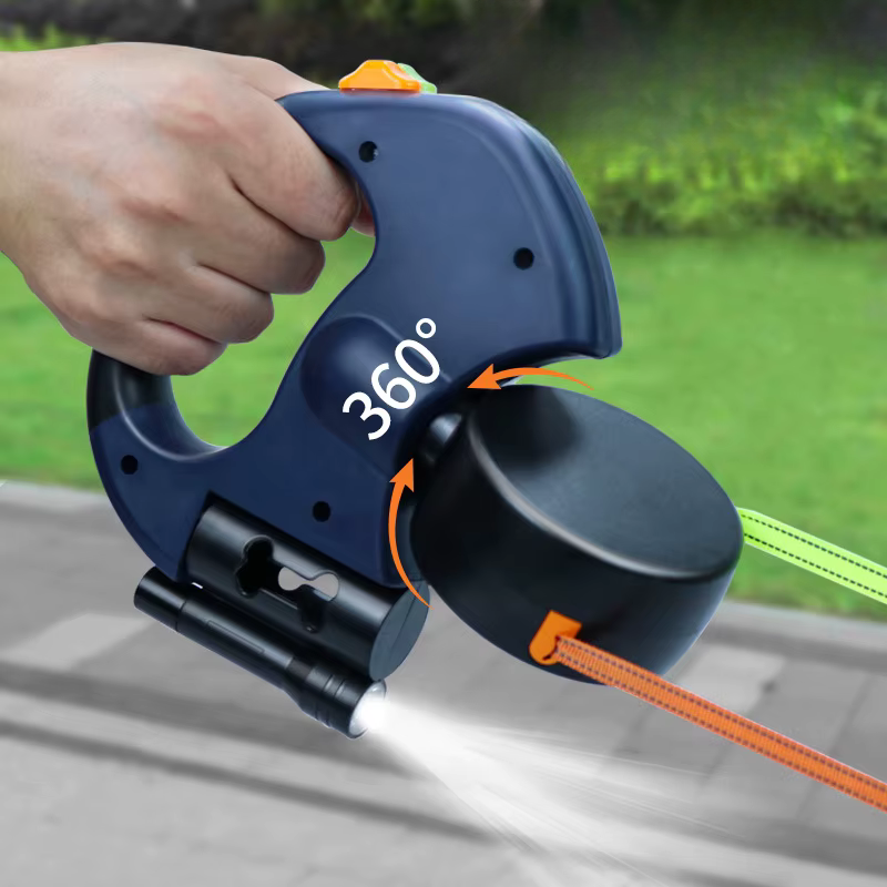 Einziehbare Doppel-Hundeleine mit LED-Licht